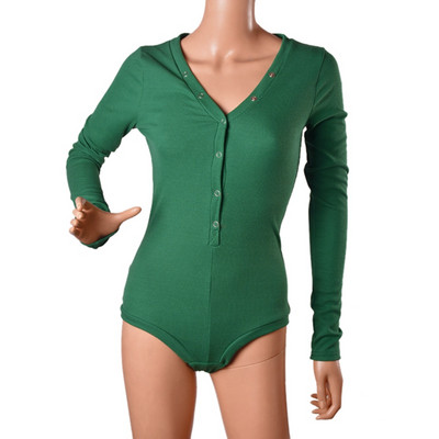 2020 Νέο μακρυμάνικο, σέξι κορμάκι, λεπτή φόρμα, βαμβακερή ρόμπα, μπούστο γυναικείο κοντό Playsuit Plus μεγέθη