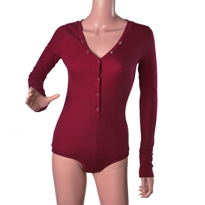 2020 Νέο μακρυμάνικο, σέξι κορμάκι, λεπτή φόρμα, βαμβακερή ρόμπα, μπούστο γυναικείο κοντό Playsuit Plus μεγέθη