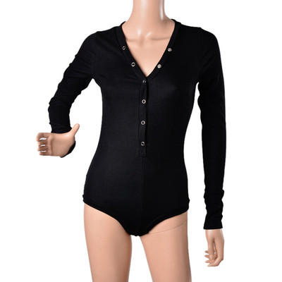 2020 Νέο μακρυμάνικο, σέξι κορμάκι, λεπτή φόρμα, βαμβακερή ρόμπα, μπούστο γυναικείο κοντό Playsuit Plus μεγέθη