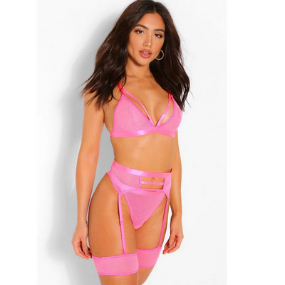 3 tk/komplekt naiste intiimne sexo läbipaistev pitsist rinnahoidja+ sukapael+ stringid seksikas pesu erootiline kuum