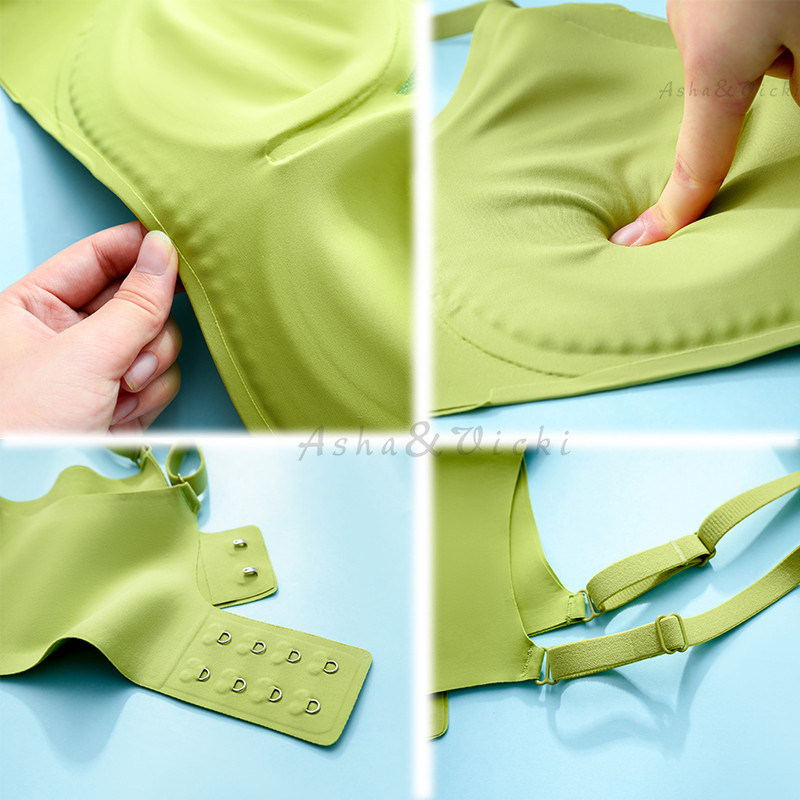 Μαλακό στήριγμα γαλλικού στυλ Χωρίς ίχνος Χωρίς ατσάλινο δαχτυλίδι Κόκκοι μασάζ Γυναικεία εσώρουχα Push-up Ρυθμιζόμενο σταθερό σουτιέν με μαξιλαράκια