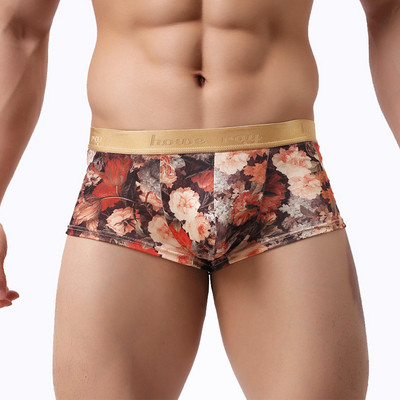Ανδρικά σορτς μπόξερ με εμπριμέ φλοράλ Ανδρικά εσώρουχα με κυρτό σώβρακο Άνετα εσώρουχα εσώρουχα 2022 Νέα μπαούλα παραλίας