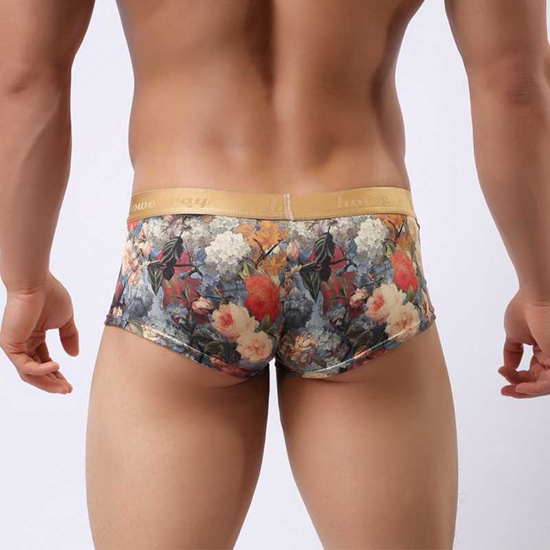 Ανδρικά σορτς μπόξερ με εμπριμέ φλοράλ Ανδρικά εσώρουχα με κυρτό σώβρακο Άνετα εσώρουχα εσώρουχα 2022 Νέα μπαούλα παραλίας