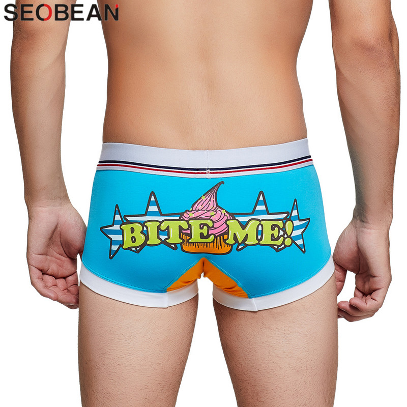 SEOBEAN Boxer pentru bărbați Lenjerie de corp din bumbac Boxeri sexy pentru bărbați Husă convexă cu talie joasă Boxer respirabil Chiloți pentru bărbați