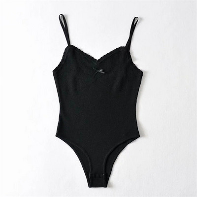 Body din tricot cu design corset pentru femei, cu fundă de panglică