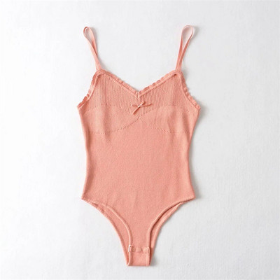 Body din tricot cu design corset pentru femei, cu fundă de panglică