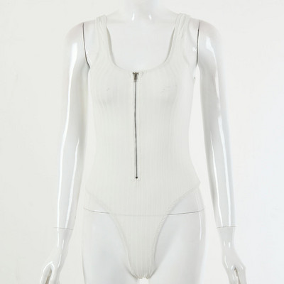 Body skinny Slergiri, cu decolteu în V adânc, cu fermoar, pentru femei, vară, fără spate, sexy, fără mâneci, haine de club pentru femei, haine solide