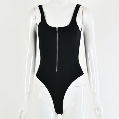 Body skinny Slergiri, cu decolteu în V adânc, cu fermoar, pentru femei, vară, fără spate, sexy, fără mâneci, haine de club pentru femei, haine solide