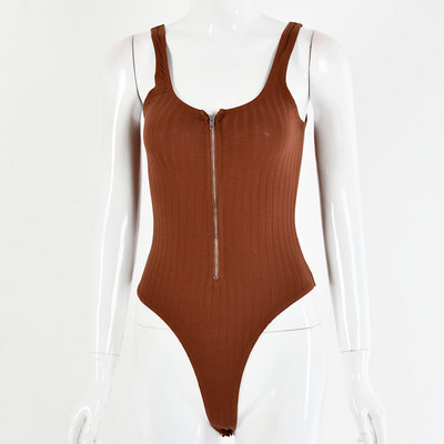 Body skinny Slergiri, cu decolteu în V adânc, cu fermoar, pentru femei, vară, fără spate, sexy, fără mâneci, haine de club pentru femei, haine solide