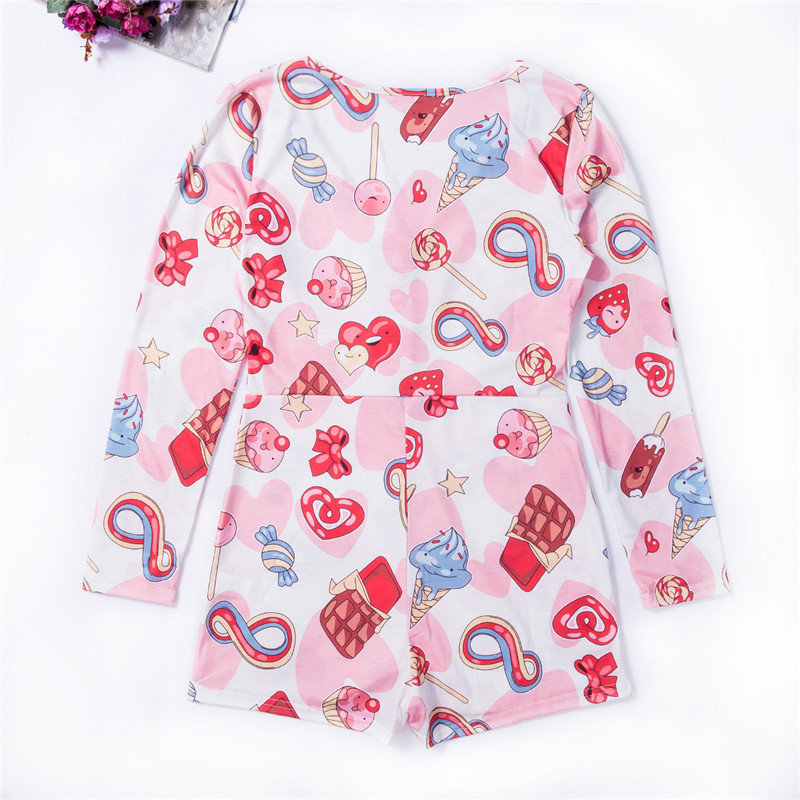 Salopete sexy pentru femei, pijamale cu decolteu adânc în V, cu imprimeu de vară, ocazional, cu nasturi, crop topuri, salopete, pantaloni scurți, trening elastic