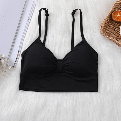 Crop top pentru femei Lenjerie de corp fără cusături Topuri crop de fitness Lenjerie sexy Lenjerie de stradă fără mâneci Top sport căptușit