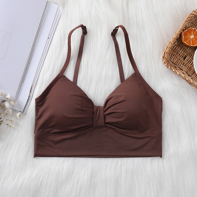 Crop top pentru femei Lenjerie de corp fără cusături Topuri crop de fitness Lenjerie sexy Lenjerie de stradă fără mâneci Top sport căptușit