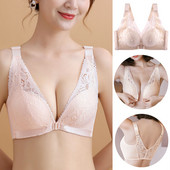 Sutien cu închidere în față Sutiene din dantelă pentru lenjerie de corp pentru femei Sutiene fără fir în V din spate Lenjerie feminină cu împingere în sus Sutien crop sexy fără cusături