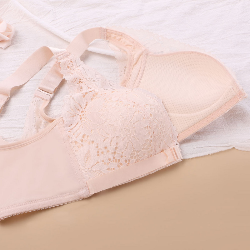 Sutien cu închidere în față Sutiene din dantelă pentru lenjerie de corp pentru femei Sutiene fără fir în V din spate Lenjerie feminină cu împingere în sus Sutien crop sexy fără cusături