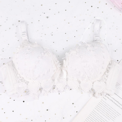 Cvjetni čipkasti komforni donji veš konvertibilni grudnjak s dvostrukim naramenicama seksi ženski grudnjaci s 3/4 košarice ženski grudnjak s podstavljenim grudnjakom