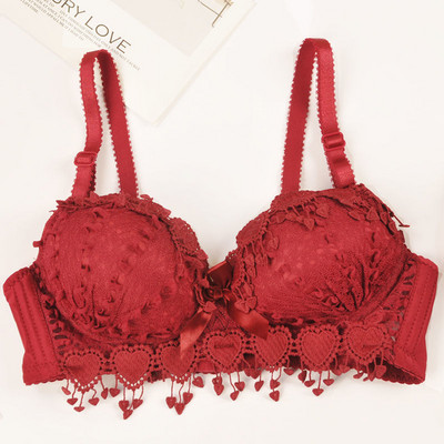 Cvjetni čipkasti komforni donji veš konvertibilni grudnjak s dvostrukim naramenicama seksi ženski grudnjaci s 3/4 košarice ženski grudnjak s podstavljenim grudnjakom