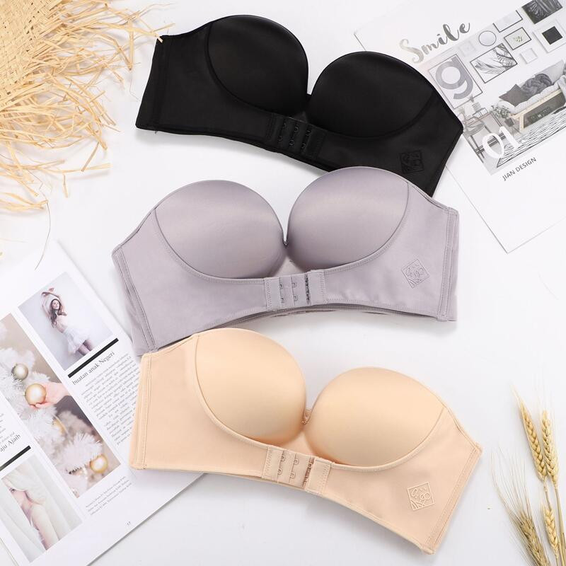 Γλυκό ανεμιστήρα, σέξι αόρατο σουτιέν Γυναικεία εσώρουχα Μπροστινό κλείσιμο Push Up Σουτιέν Στράπλες Σουτιέν χωρίς ραφή Stealth Bralette γάμου
