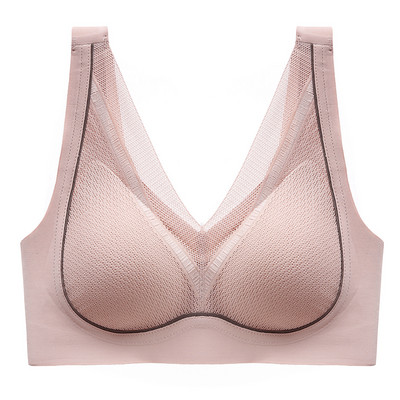 2022 Νέα γυναικεία σέξι εσώρουχα δαντέλα χωρίς ραφές που συγκεντρώνονται με υποστήριξη μικροσχηματισμού σταθερό και αντιολισθητικό γυναικείο σουτιέν από λάτεξ που αναπνέει