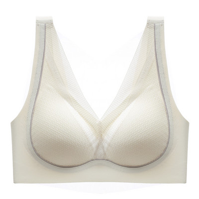 2022 Νέα γυναικεία σέξι εσώρουχα δαντέλα χωρίς ραφές που συγκεντρώνονται με υποστήριξη μικροσχηματισμού σταθερό και αντιολισθητικό γυναικείο σουτιέν από λάτεξ που αναπνέει