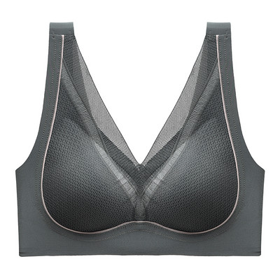 2022 Νέα γυναικεία σέξι εσώρουχα δαντέλα χωρίς ραφές που συγκεντρώνονται με υποστήριξη μικροσχηματισμού σταθερό και αντιολισθητικό γυναικείο σουτιέν από λάτεξ που αναπνέει