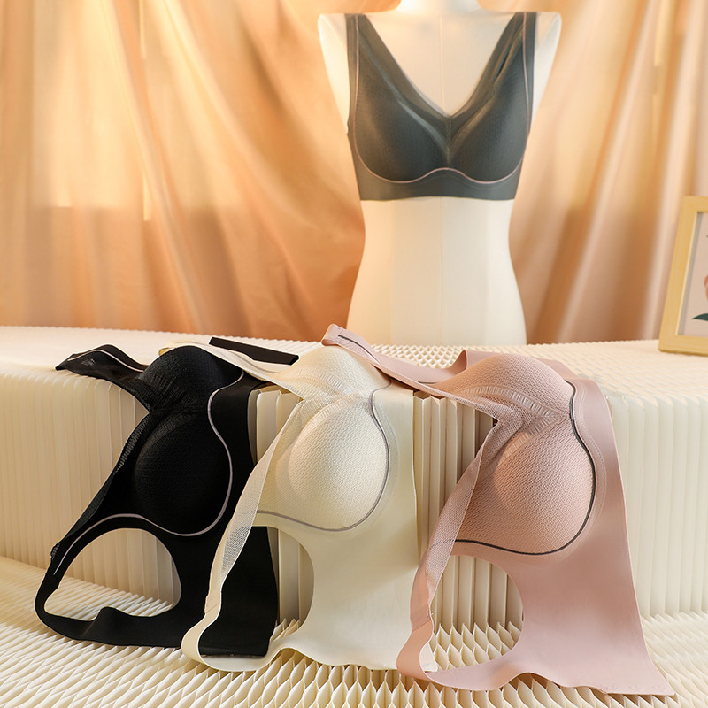 2022 Νέα γυναικεία σέξι εσώρουχα δαντέλα χωρίς ραφές που συγκεντρώνονται με υποστήριξη μικροσχηματισμού σταθερό και αντιολισθητικό γυναικείο σουτιέν από λάτεξ που αναπνέει