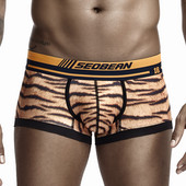 SEOBEAN Ανδρικά εσώρουχα Tiger Stripe Ανδρικά εσώρουχα μπόξερ Ανδρικά εσώρουχα πιτζάμες Σέξι ανδρικά σορτς μπόξερ με χαμηλή μέση Calzoncillos Cuecas