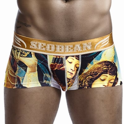 SEOBEAN Ανδρικά εσώρουχα Tiger Stripe Ανδρικά εσώρουχα μπόξερ Ανδρικά εσώρουχα πιτζάμες Σέξι ανδρικά σορτς μπόξερ με χαμηλή μέση Calzoncillos Cuecas