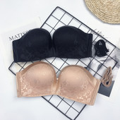 2022. Sanderala Seksi žensko donje rublje bez šavova Donje rublje Grudnjak bez naramenica Vjenčanica Push Up Čipka Nevidljivo donje rublje bez leđa