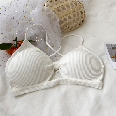 Sutien pentru femei Sutien scobit Sutien fitness fără fir pentru femei Topuri crop din bumbac Sutien pentru fete Lenjerie moale fără cusături Lenjerie