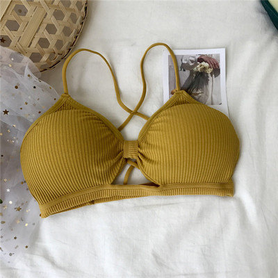 Sutien pentru femei Sutien scobit Sutien fitness fără fir pentru femei Topuri crop din bumbac Sutien pentru fete Lenjerie moale fără cusături Lenjerie