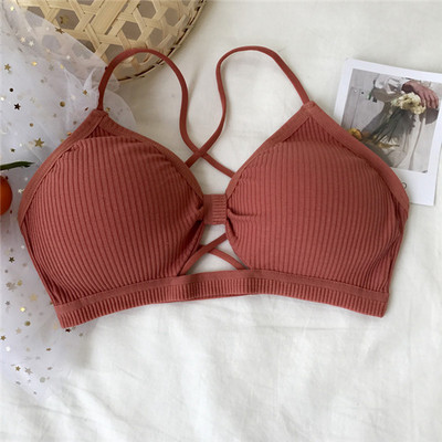 Sutien pentru femei Sutien scobit Sutien fitness fără fir pentru femei Topuri crop din bumbac Sutien pentru fete Lenjerie moale fără cusături Lenjerie