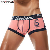 Ανδρικά εσώρουχα SEOBEAN Boxers Βαμβακερά ανδρικά εσώρουχα Breathable Man Boxer Print Σώβρακο Σέξι σορτς μπόξερ με χαμηλή μέση
