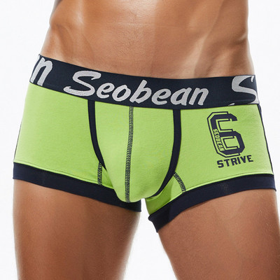 Ανδρικά εσώρουχα SEOBEAN Boxers Βαμβακερά ανδρικά εσώρουχα Breathable Man Boxer Print Σώβρακο Σέξι σορτς μπόξερ με χαμηλή μέση
