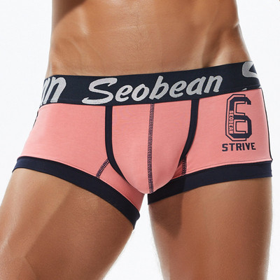 Ανδρικά εσώρουχα SEOBEAN Boxers Βαμβακερά ανδρικά εσώρουχα Breathable Man Boxer Print Σώβρακο Σέξι σορτς μπόξερ με χαμηλή μέση