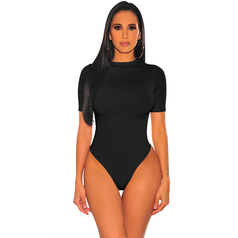 2020 Jesen Zimska odjeća Loungewear Ženski bodi Seksi O izrez kratkih rukava Jednodijelne kratke hlače Noćni klub Party Vintage kombinezoni