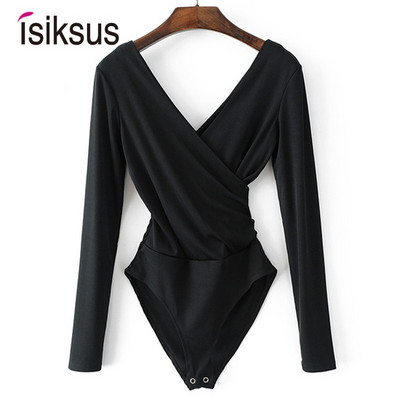 isiksus Must Suvine Seksikas Body Naiste Pikkade Varrukatega Seljata valge V-kaelusega Lühikesed Jumpsuits Open Crotch Bodysuit naistele JS027