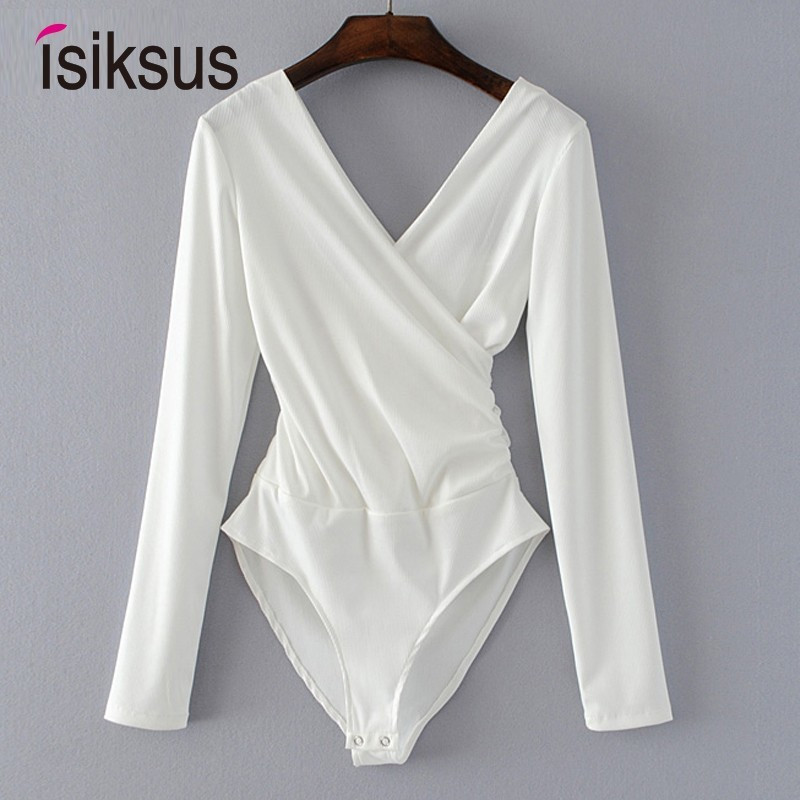 isiksus Must Suvine Seksikas Body Naiste Pikkade Varrukatega Seljata valge V-kaelusega Lühikesed Jumpsuits Open Crotch Bodysuit naistele JS027