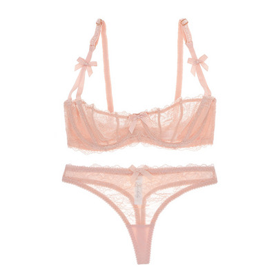 Γυναικεία εσώρουχα σέξι σουτιέν και στρινγκ σετ φλοράλ δαντέλα χαμηλοκάβαλο στρινγκ που αναπνέει Εσώρουχα SML XL μαύρο και ροζ και άσπρο εσώρουχο