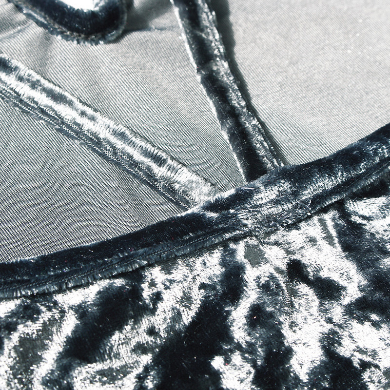 Salopetă cu bretele din catifea salopetă femeie Body subțire, elegant, fără spate, ocazional, salopetă sexy cu decolteu în V