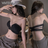 WMTSCP Žensko donje rublje bez naramenica s prednjim gumbima nevidljivo donje rublje, protuklizno žensko donje rublje s čipkom