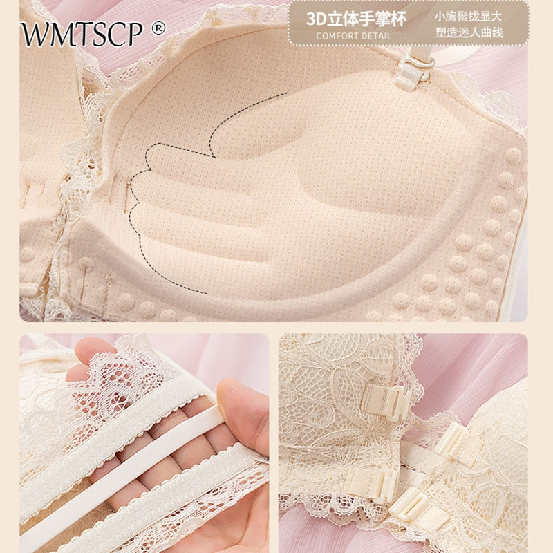 WMTSCP Žensko donje rublje bez naramenica s prednjim gumbima nevidljivo donje rublje, protuklizno žensko donje rublje s čipkom