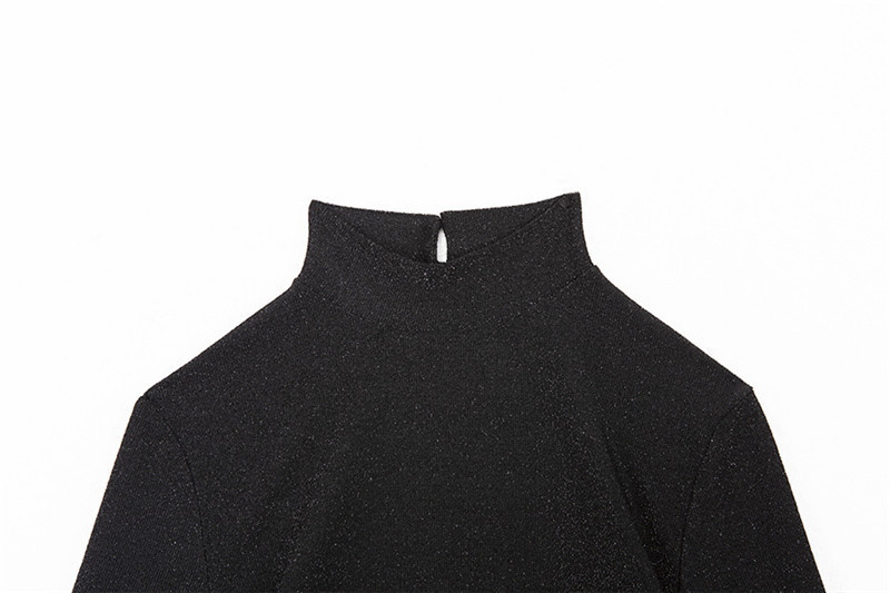 Μόδα σέξι γυναικεία μακρυμάνικη γιακάς Μαύρο εξώπλατο κορμάκι Γυναικείο Leotard Body Casual Skinny τοπ 2019 Νέο