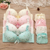 Lenjerie sexy pentru femeie, fără inel de oțel, piept mic, lenjerie push-up, moale, ultrasubțire, sutien pentru femeie, sutien frumos din dantelă cu fundă