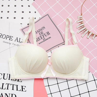 Lenjerie sexy pentru femeie, fără inel de oțel, piept mic, lenjerie push-up, moale, ultrasubțire, sutien pentru femeie, sutien frumos din dantelă cu fundă