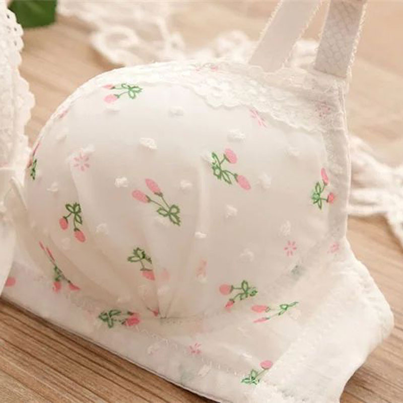 Lenjerie sexy pentru femeie, fără inel de oțel, piept mic, lenjerie push-up, moale, ultrasubțire, sutien pentru femeie, sutien frumos din dantelă cu fundă