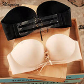 Sexy fără bretele Lnvisibility Sutien Wireless Lady Sutien anti-alunecare Push Up Lenjerie feminină de înaltă calitate Moda Femei Lenjerie moale