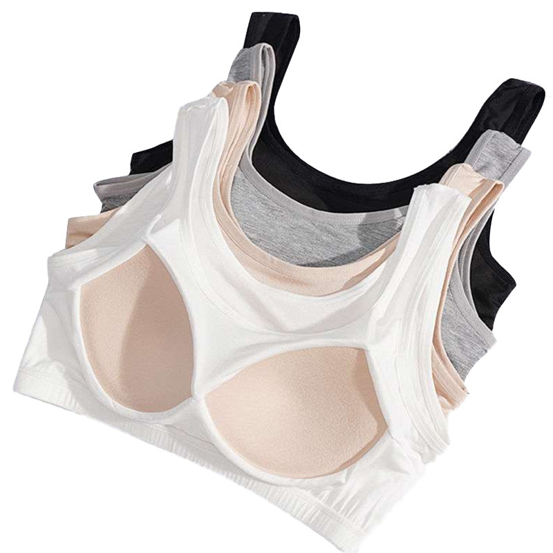 Sutien de mărime mare pentru femei Sutien fix din burete Lenjerie de corp Piept Somn Yoga Sutien sport Vest Top Bralette din bumbac
