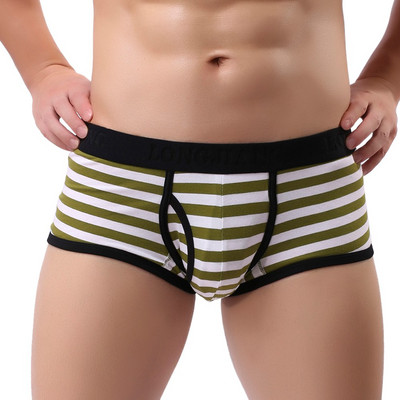 Ανδρικά ριγέ εσώρουχα Ανδρικά σέξι μπόξερ Εσώρουχα που αναπνέουν μπόξερ ελαστικά μποξερσορτς трусы мужские