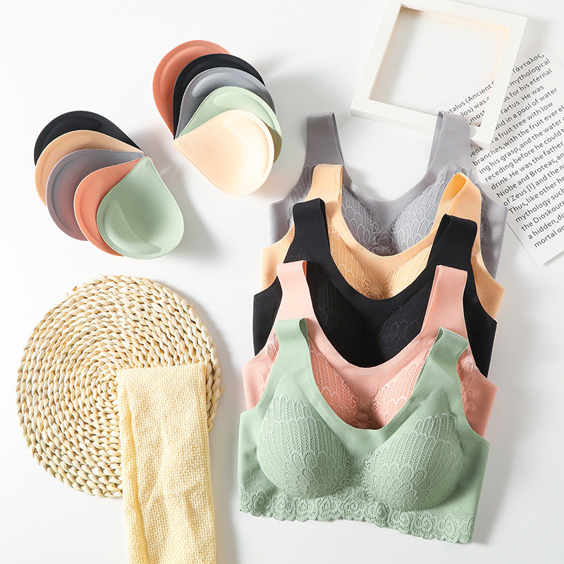 Dorpshipping 3 τεμάχια/παρτίδα Latex Plus μέγεθος Σουτιέν Latex Σουτιέν χωρίς ραφή για Γυναικεία Εσώρουχα BH Push Up Bralette με Pad Vest Top σουτιέν