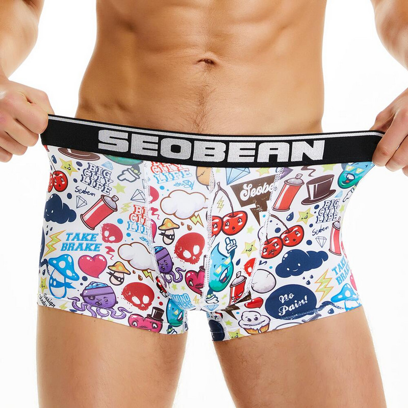 SEOBEAN Spring Meeste Bokserid Uue mustriga aluspüksid neopreno pidžaama Camo hombre aluspesu Kiiresti kuivavad hingavad bokserid